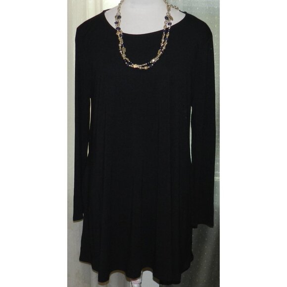 Zenana Premium size 3X little black stretch blend dress long sleeved pull over - Picture 1 of 6